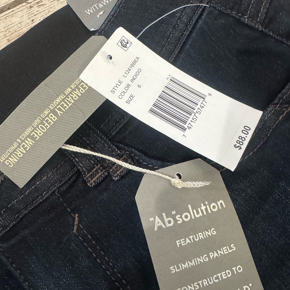 Wit & Wisdom Women's Deep Indigo Boot Cut Jeans- flattering fit (from Nordstrom) - Picture 9 of 11